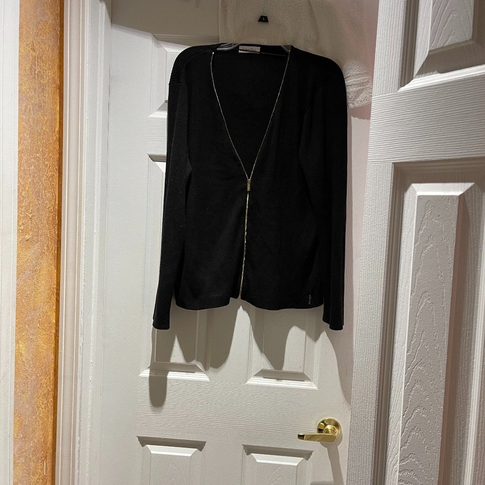 COPY - SALE!!!    CLAVIN KLEIN BLK ZIP CARDIGAN